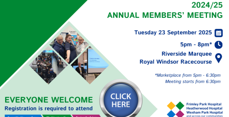 Frimley Health’s Annual Members Meeting poster
