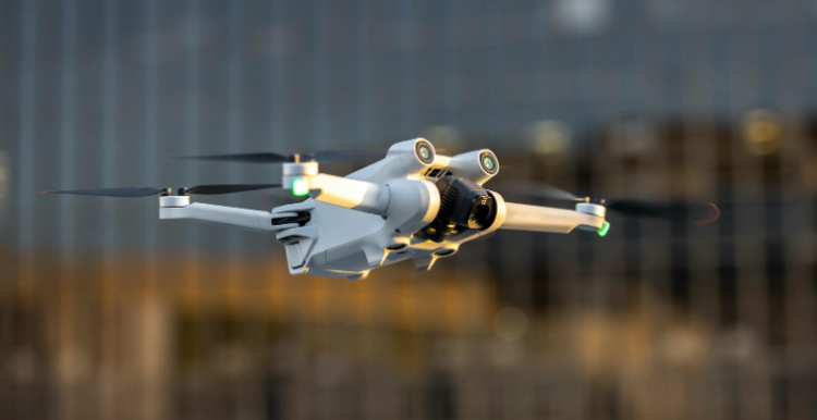 Showing a drone in the air