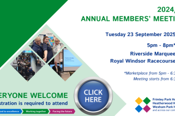 Frimley Health’s Annual Members Meeting poster