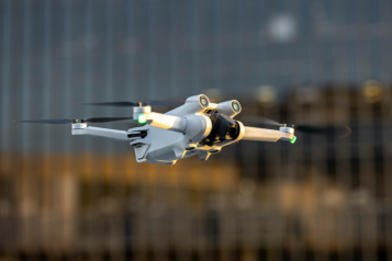 Showing a drone in the air