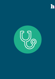 Icon of a stethoscope is in the centre of the image. The Healthwatch Surrey logo is top right.