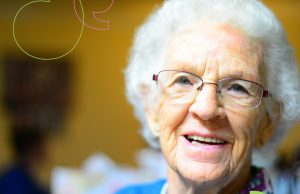 Picture of an older lady in a care home