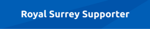 The words 'Royal Surrey Supporter' in white on a blue background